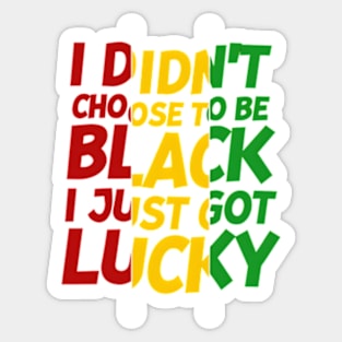 I Didn't Choose to be Black, I Just Got Lucky Sticker